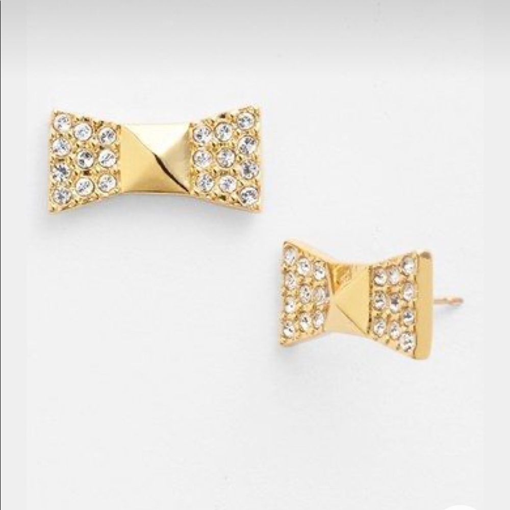kate spade Locked in Pave Bow Earrings